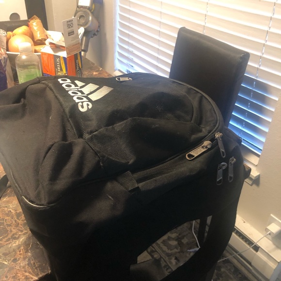 Adidas 028685 Large Black White Backpack Size 17”x12”x9” - Picture 12 of 15